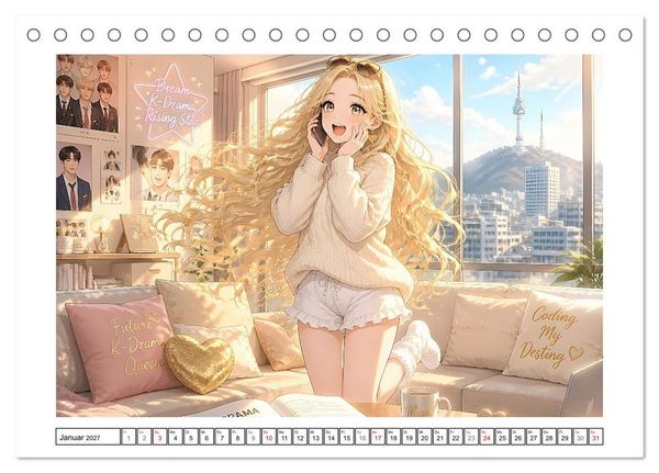 Produktbild: Ein K-Drama Sternchen hebt ab (Tischkalender 2027 DIN A5 quer), CALVENDO Monatskalender