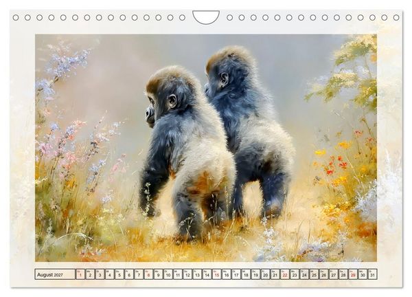 Produktbild: Gorillas. Wilde Kinderstube im Dschungel (Wandkalender 2027 DIN A4 quer), CALVENDO Monatskalender