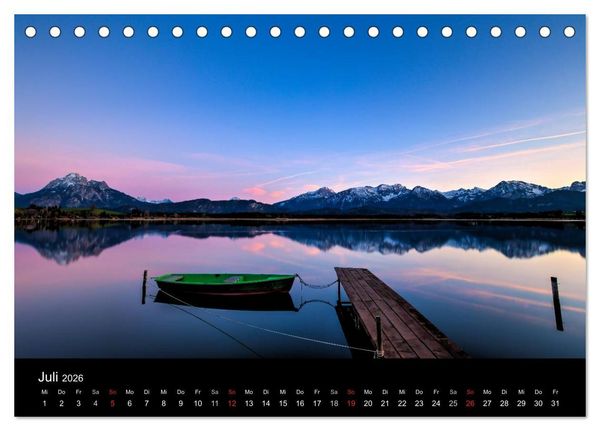 Produktbild: Licht &uuml;ber oberbayrischen Bergen und Seen (Tischkalender 2026 DIN A5 quer), CALVENDO Monatskalender