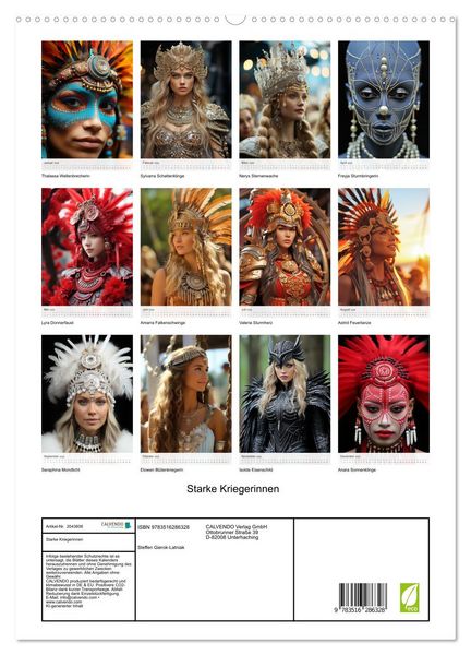 Produktbild: Starke Kriegerinnen (hochwertiger Premium Wandkalender 2026 DIN A2 hoch), Kunstdruck in Hochglanz