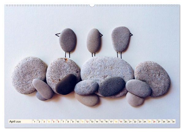 Produktbild: Bezaubernde Steine - Kieselkunst (Wandkalender 2026 DIN A2 quer), CALVENDO Monatskalender