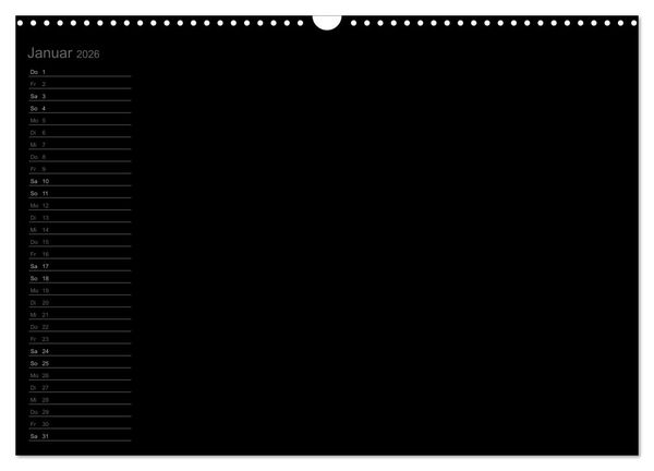 Produktbild: Bastel-Geburtstagskalender schwarz / Geburtstagskalender (Wandkalender 2026 DIN A3 quer), CALVENDO Monatskalender