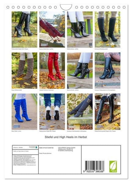 Produktbild: Stiefel und High Heels im Herbst (Wandkalender 2026 DIN A4 hoch), CALVENDO Monatskalender