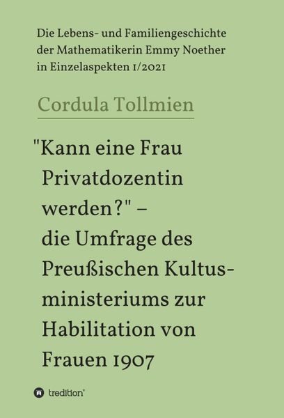 Produktbild: "Kann eine Frau Privatdozentin werden?" &ndash; die Umfrage des Preu&szlig;ischen Kultusministeriums zur Habilitation von Frauen 1907
