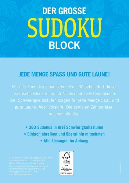 Produktbild: Der gro&szlig;e Sudoku Block Band 1
