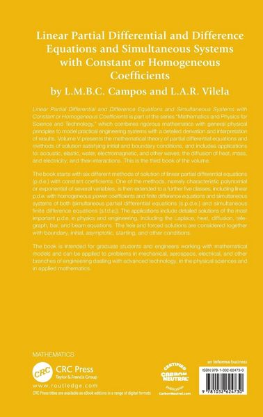 Produktbild: Linear Partial Differential and Difference Equations and Simultaneous Systems with Constant or Homogeneous Coefficients