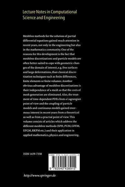 Produktbild: Meshfree Methods for Partial Differential Equations