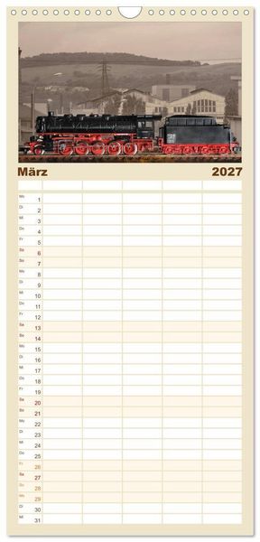 Produktbild: Familienplaner 2027 - Dampflokomotiven in Spur N mit 5 Spalten (Wandkalender, 21 x 45 cm) CALVENDO