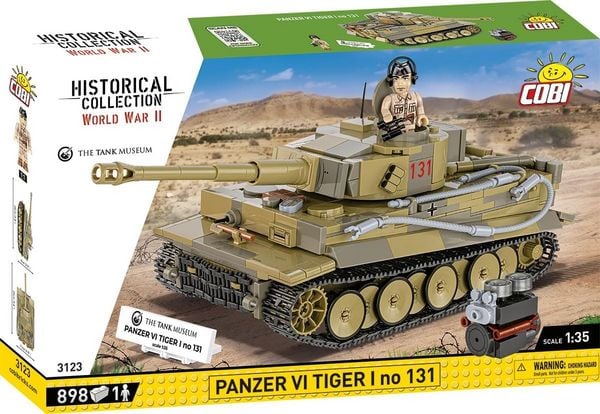 COBI Historical Collection 3123 - Panzer VI Tiger I no 131, WWII, Bausatz 1:35, 898+1 Klemmbausteine