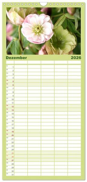 Produktbild: Familienplaner 2026 - Sanfte Natur mit 5 Spalten (Wandkalender, 21 x 45 cm) CALVENDO