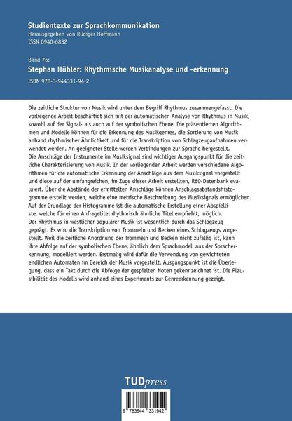 Produktbild: Rhythmische Musikanalyse und -erkennung