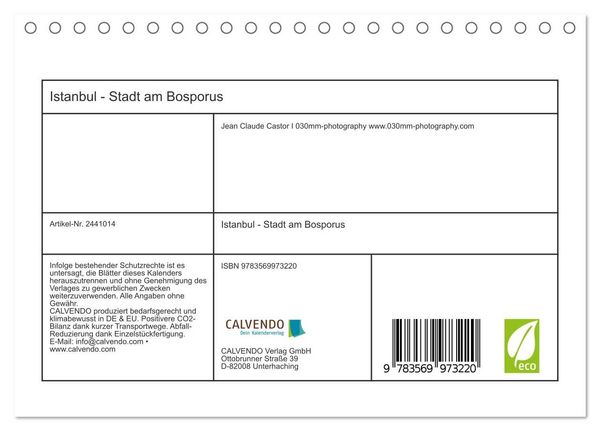 Produktbild: Istanbul - Stadt am Bosporus (Tischkalender 2027 DIN A5 quer), CALVENDO Monatskalender