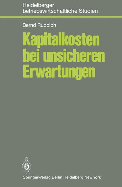 Produktbild: Kapitalkosten bei unsicheren Erwartungen