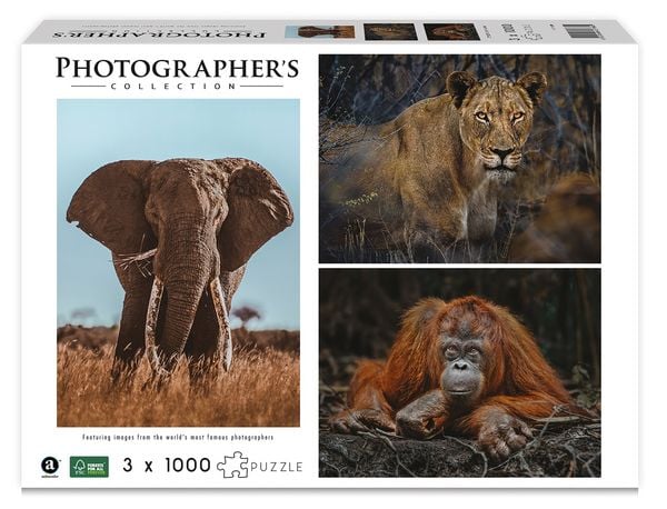 Wildtiere Blickkontakt 3x1000 Teile (Puzzle)