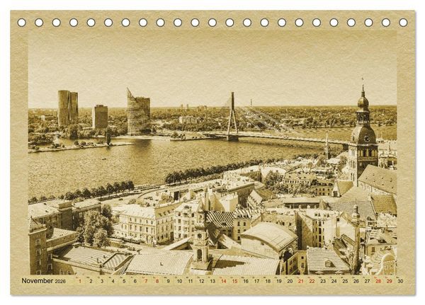 Produktbild: Riga &ndash; Ein Kalender im Zeitungsstil (Tischkalender 2026 DIN A5 quer), CALVENDO Monatskalender