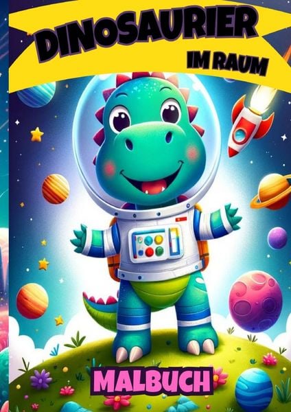 Produktbild: Dinosaurier im Weltraum Malbuch