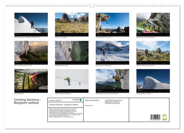 Produktbild: Climbing Solutions - Bergsport weltweit (Wandkalender 2026 DIN A2 quer), CALVENDO Monatskalender