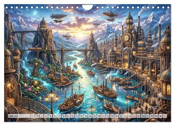 Produktbild: Steampunkwelten - Das Herz der Zeit (Wandkalender 2027 DIN A4 quer), CALVENDO Monatskalender
