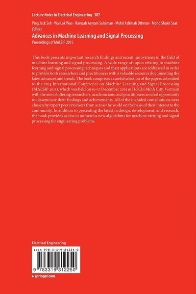 Produktbild: Advances in Machine Learning and Signal Processing