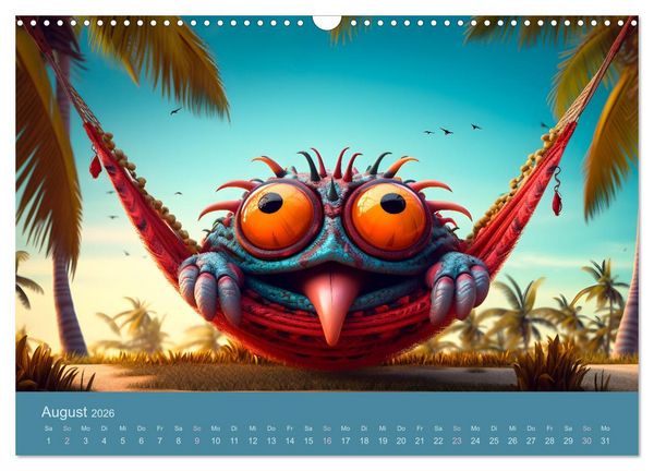 Produktbild: Monsterm&auml;&szlig;ig durchs Jahr (Wandkalender 2026 DIN A3 quer), CALVENDO Monatskalender