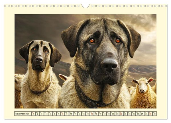 Produktbild: Kangal - Besch&uuml;tzer der Herde. Starke, selbstst&auml;ndige und furchtlose Hunde (Wandkalender 2026 DIN A3 quer), CALVENDO Monatskalender