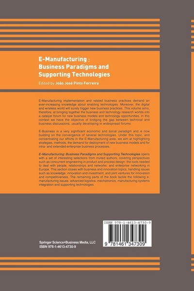 Produktbild: E-Manufacturing: Business Paradigms and Supporting Technologies