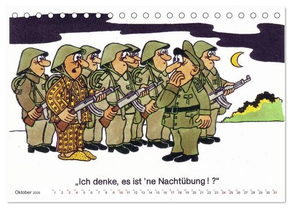 Produktbild: Da lachte die NVA - Karikaturen aus der DDR (Tischkalender 2026 DIN A5 quer), CALVENDO Monatskalender