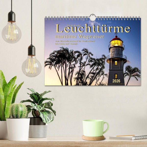 Produktbild: Leuchtt&uuml;rme - maritime Wegweiser (Wandkalender 2026 DIN A4 quer), CALVENDO Monatskalender