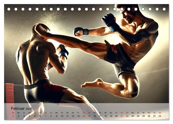 Produktbild: MMA Germany - Mixed Martial Arts Power (Tischkalender 2026 DIN A5 quer), CALVENDO Monatskalender