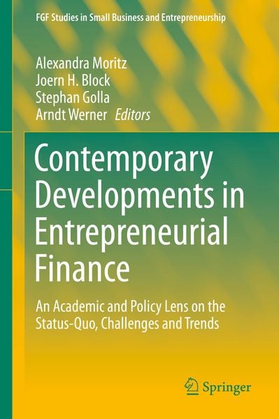 Produktbild: Contemporary Developments in Entrepreneurial Finance