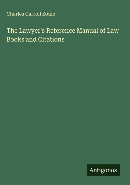 Produktbild: The Lawyer's Reference Manual of Law Books and Citations