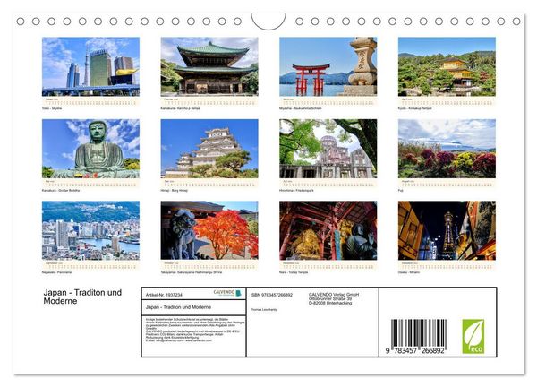 Produktbild: Japan - Traditon und Moderne (Wandkalender 2026 DIN A4 quer), CALVENDO Monatskalender