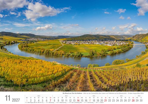 Produktbild: Die Mosel von Trier bis Koblenz 2026 Bildkalender A3 Spiralbindung