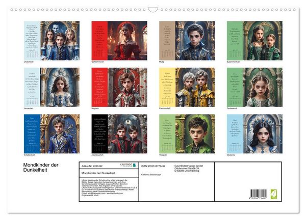 Produktbild: Mondkinder der Dunkelheit (Wandkalender 2027 DIN A2 quer), CALVENDO Monatskalender