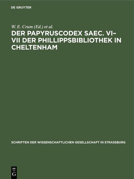 Produktbild: Der Papyruscodex saec. VI-VII der Phillippsbibliothek in Cheltenham
