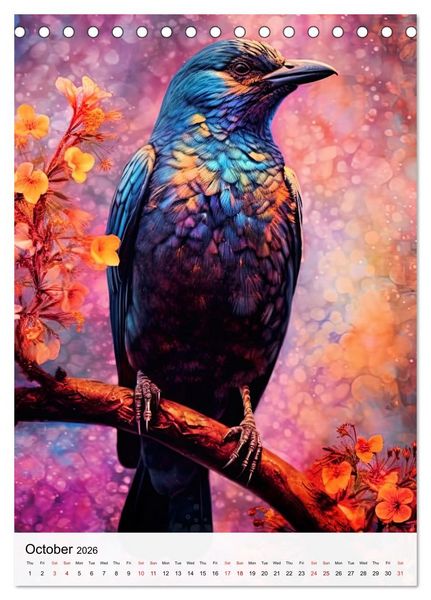 Produktbild: Birds in Living Color (Desk Calendar 2026 DIN A5 portrait), CALVENDO 12 Month DeskCalendar
