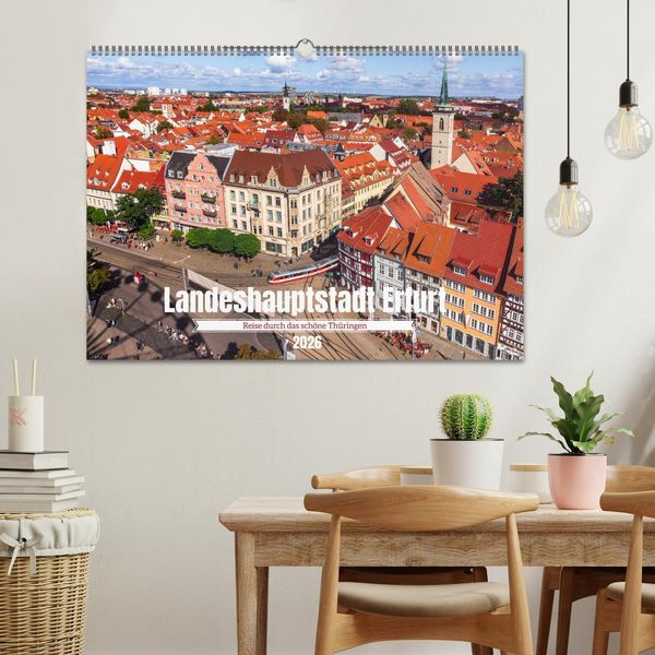 Produktbild: Landeshauptstadt Erfurt - Reise durch das sch&ouml;ne Th&uuml;ringen (Wandkalender 2026 DIN A2 quer), CALVENDO Monatskalender