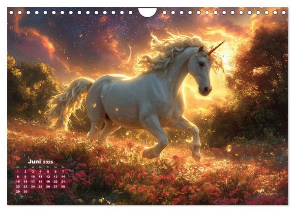 Produktbild: Fliegende M&auml;hnen und Sternenstaub - Ein zauberhafter Jahresbegleiter (Wandkalender 2026 DIN A4 quer), CALVENDO Monatskalender