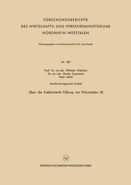 Produktbild: &Uuml;ber die fraktionierte F&auml;llung von Polyamiden (II)