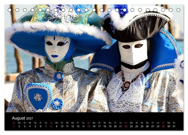Produktbild: Venedig Maskenball (Tischkalender 2027 DIN A5 quer), CALVENDO Monatskalender