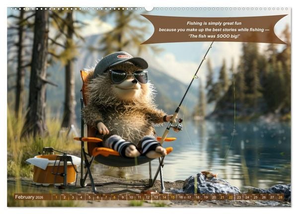 Produktbild: Funny charming animals as fishermen (Wall Calendar 2026 DIN A2 landscape), CALVENDO 12 Month Wall Calendar