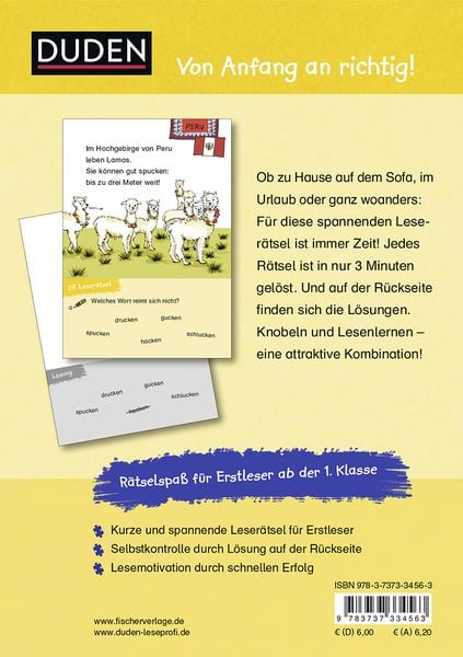 Duden Leseprofi – 3-Minuten-Leserätsel für Erstleser: Reise um die Welt