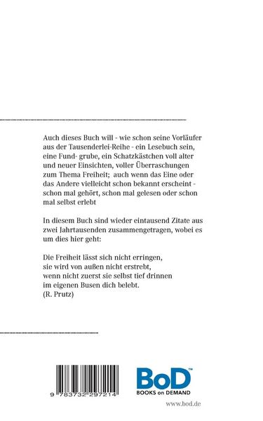 Produktbild: Tausenderlei &uuml;ber die Freiheit