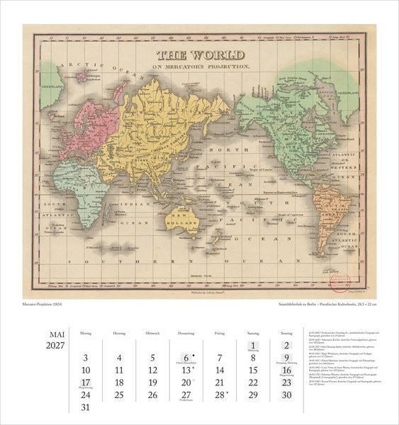 Produktbild: Geographisch-Kartographischer Kalender 2027