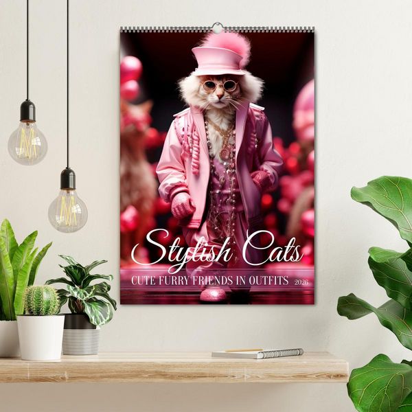 Produktbild: Stylish cats (Wall Calendar 2026 DIN A2 portrait), CALVENDO 12 Month Wall Calendar