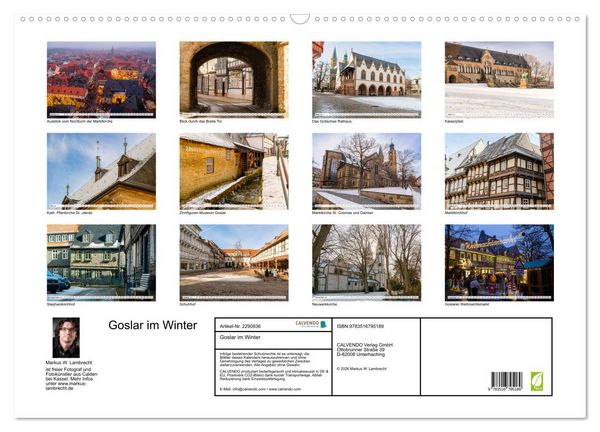 Produktbild: Goslar im Winter (Wandkalender 2027 DIN A2 quer), CALVENDO Monatskalender
