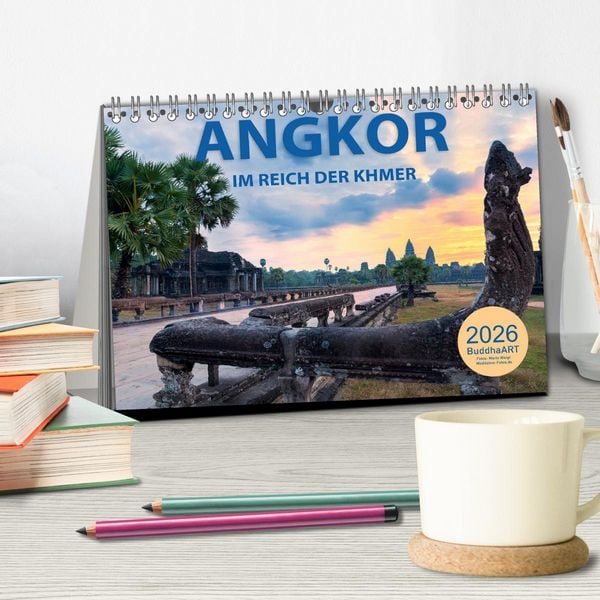 Produktbild: ANGKOR - IM REICH DER KHMER (Tischkalender 2026 DIN A5 quer), CALVENDO Monatskalender