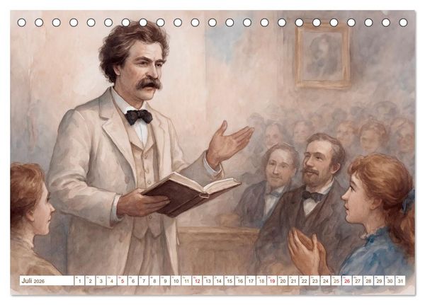 Produktbild: Mark Twain (Tischkalender 2026 DIN A5 quer), CALVENDO Monatskalender