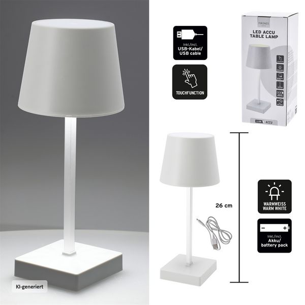 Produktbild: Cepewa LED Tischleuchte Wei&szlig; mit Touchfunktion LED Tischleuchte Wei&szlig; mit Touchfunktion