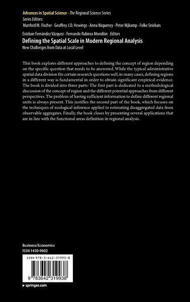 Produktbild: Defining the Spatial Scale in Modern Regional Analysis